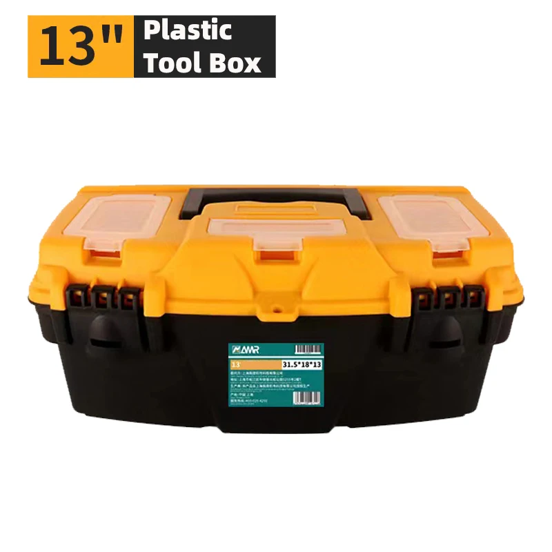 Heavy Duty Plastic Tool Box 13'' Small Top Accessory Boxes  Removable Organizer Tools Tray Sturdy Frame