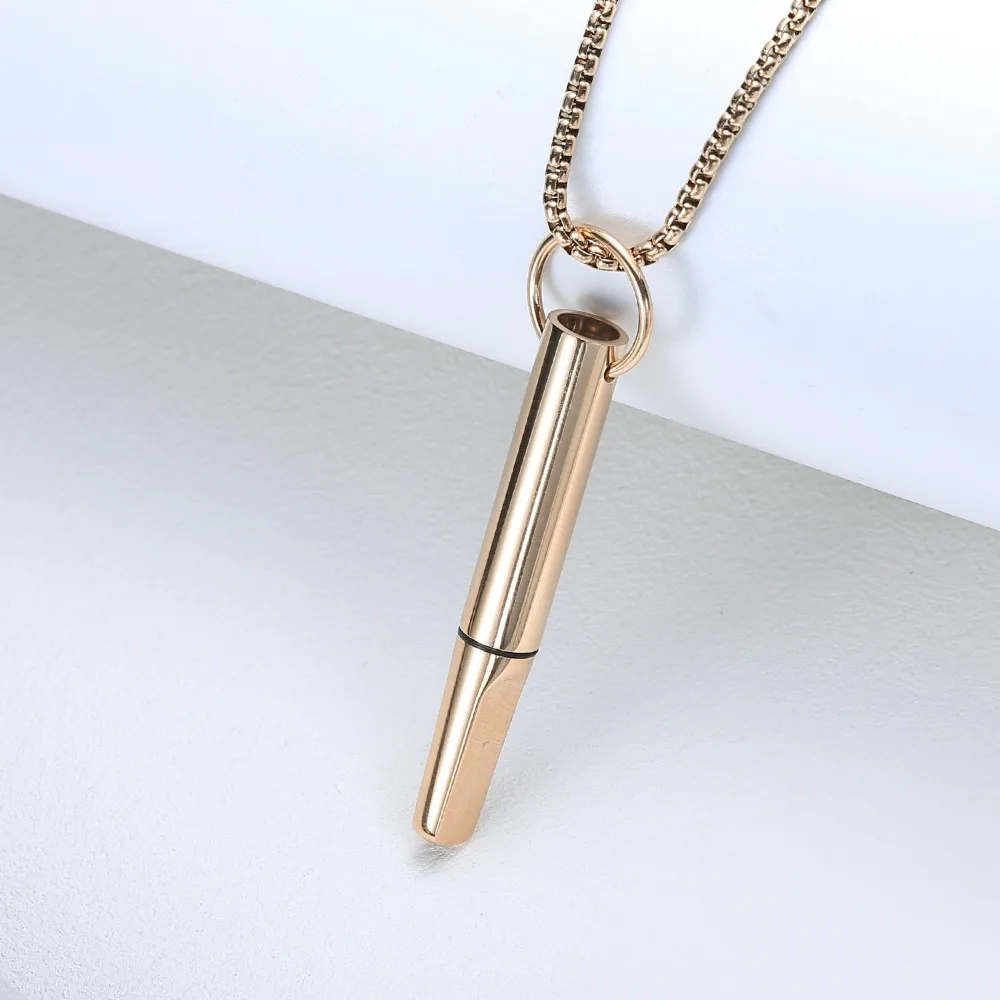 New Stainless Steel Meditation Pendants Assist Smoking Cessation Necklace Stress Relieving  Anxiety Relieving with Cotton Core
