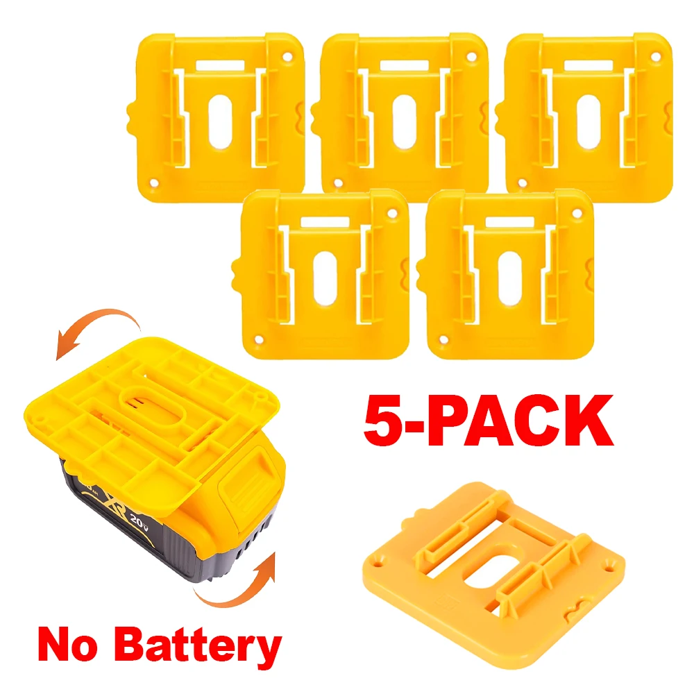 1-5PCS Battery Holder Fit for DeWalt 20V Battery, Wall Mount Batteries Storage Organizer for Work Van, Shelf, Toolbox for DCB200