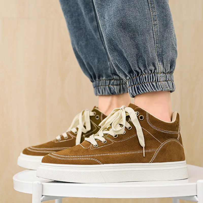 2022 Japanese Harajuku Shoes Canvas Sneakers Men High top Skateboard Shoes Men Platform Flat Sneakers Breathable Mens Trainers