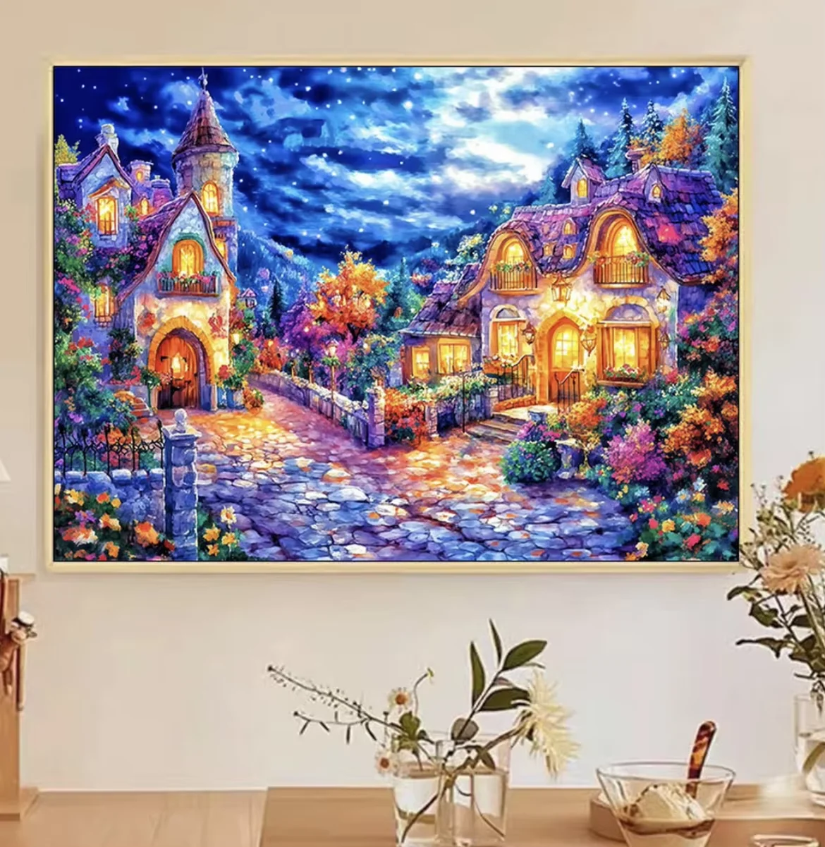 

Jigsaw Puzzles for Adults Night Town Puzzles for Gameroom Bedroom Home Decor Birthday Party Gift Educational Toys for Kids
