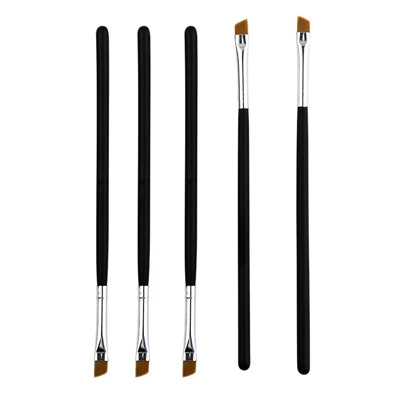 2Pcs Long Handle Oblique Eyeliner Brow Brush Professional Eyebrow Makeup Brush Set Women Cosmetic Makeup Tools