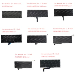 Replacement Keyboard for A1278 A1286 A1297 A1466 A1465 A1398 A1425 A1502 US Layout