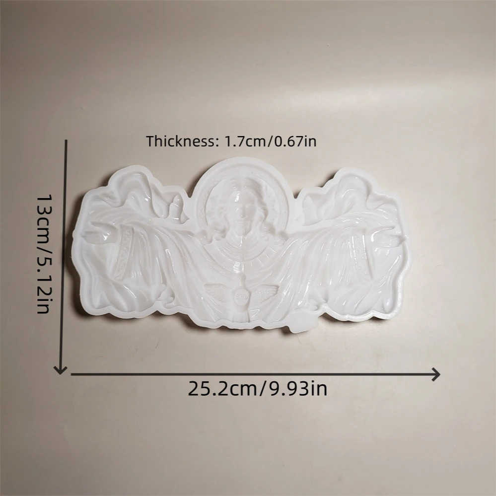 Wall Hanging Jesus Statue Cement Concrete Mold Peace Dove Open Shoulders Jesus Gypsum Plaster Mould Craft Ornament Resin Mold