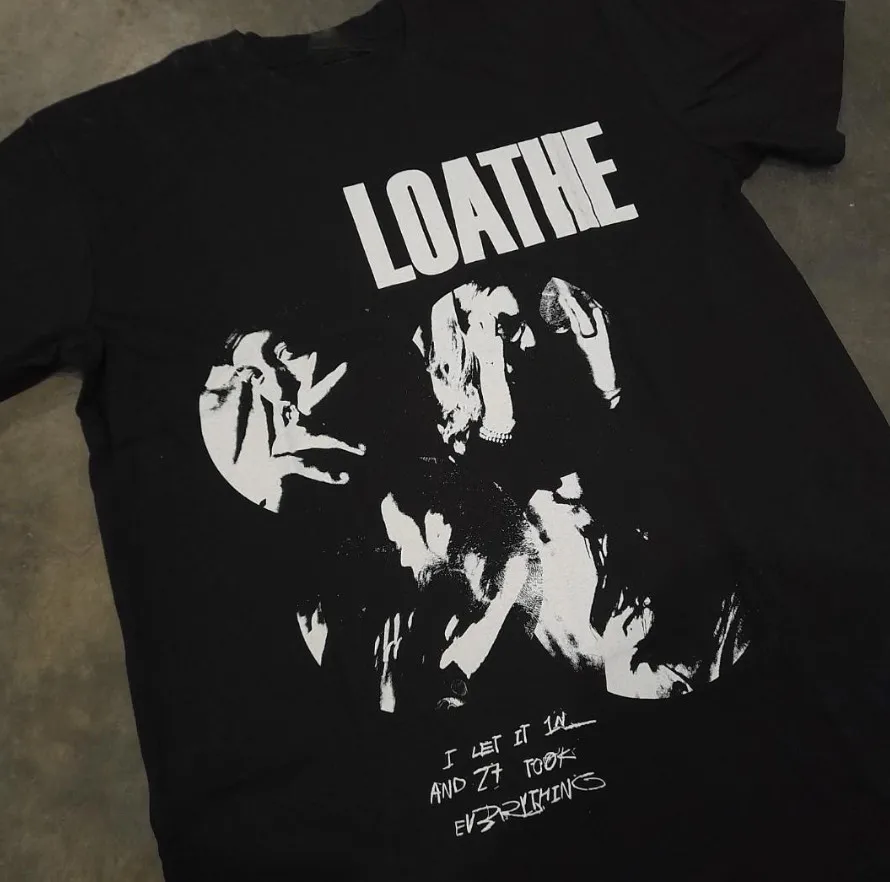 Vtg Loathe Band Music Lover Heavy Cotton Black Full Size Unisex Shirt BL229