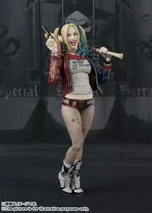 15CM Anime Harley Quinn Action Figure Sexy Real Silk Stockings Joker Figurine Pvc Room Decoration Halloween Gift Toys