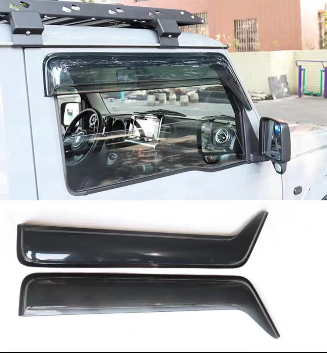 High quality Jimny  Window Visor Vent Sun Shade Rain Guard Door Visor