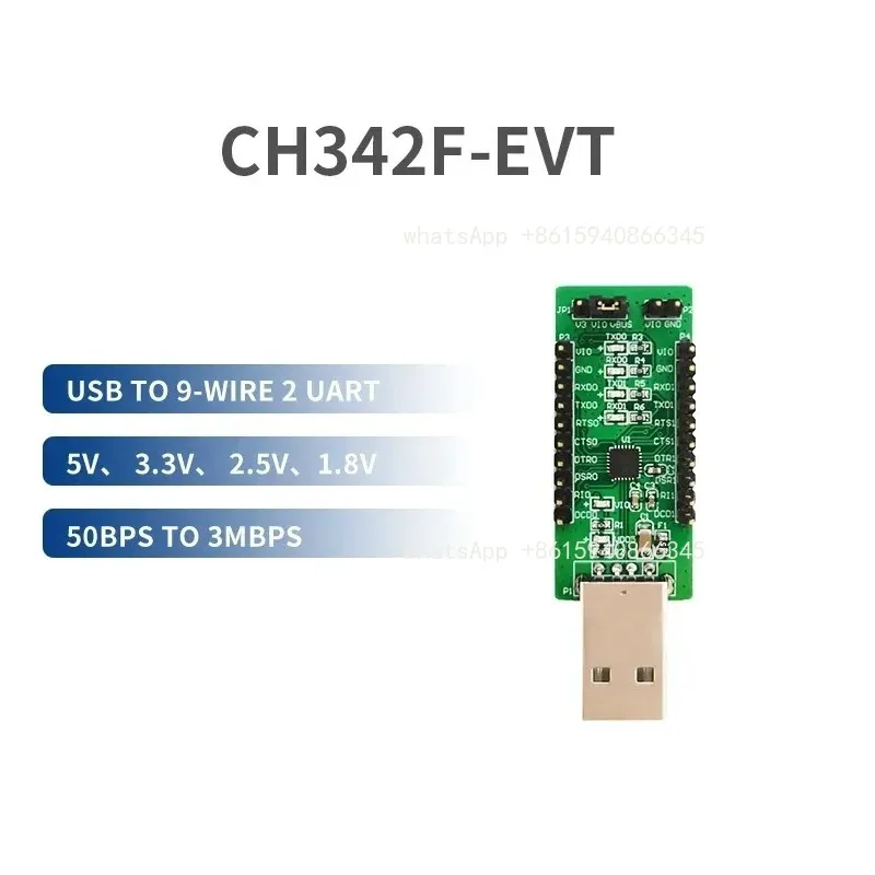 CH342 USB to Dual TTL Serial Module CH342F Serial TTL Function Evaluation Module