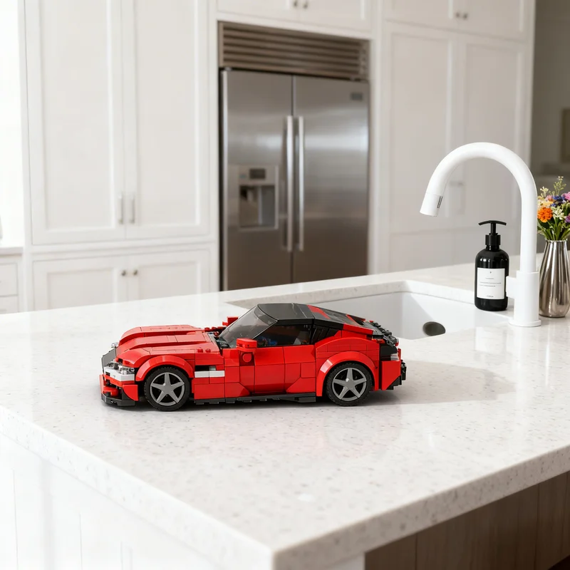 300pcs MOC city Champions Ferraried 12 Cilindri in 2 colors red and white Model Christmas Gift Creative Build