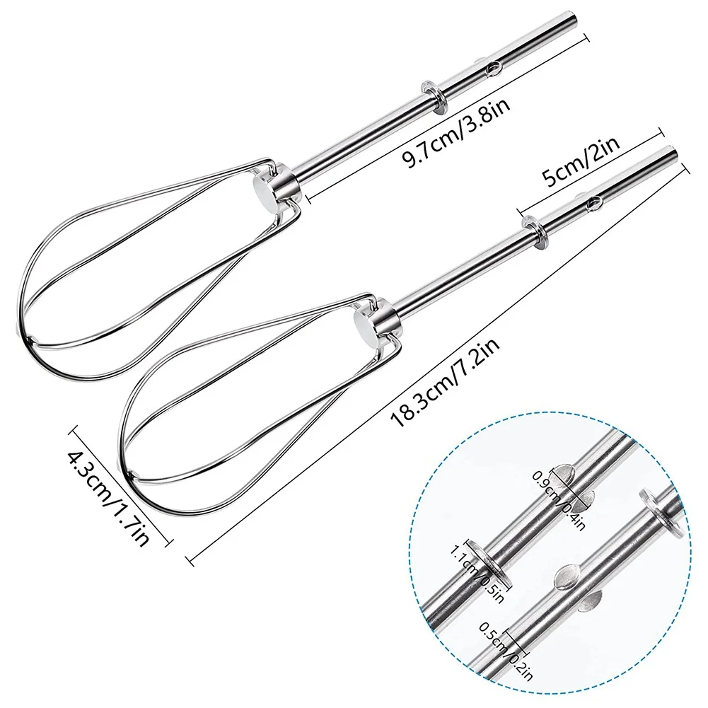 Compatible for Kitchen Aid Hand Mixer Attachments, Replacement Egg Beaters Mixmaster Model Replaces: W10490648 KHM2B