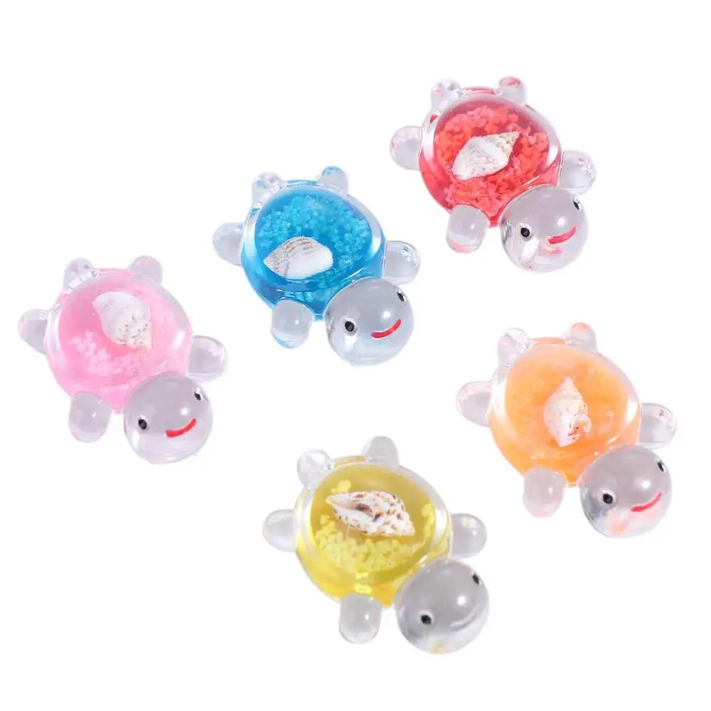 5pcs Luminous Mini Turtles Luminous Ornament Light in The Dark DIY Crafts Turtles Doll Miniature Bag Cartoon Fun