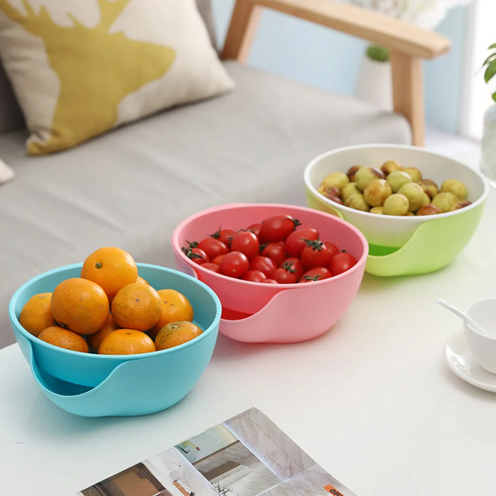 Tazón Doble para Snacks, Tazón para Frutos Secos de Color Aleatorio, Soporte Extraíble para Pistachos, Edamame, Cerezas, Dulces, Bandeja para Frutas