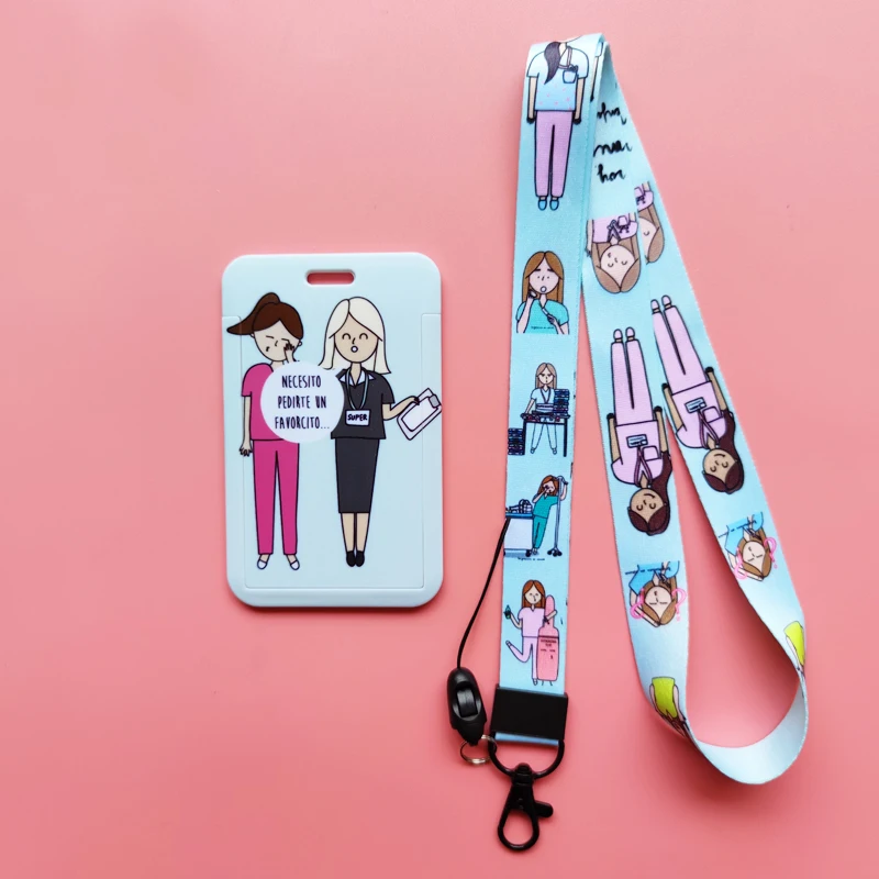 Neue Kreative Arzt Krankenschwester Lanyards ID Abzeichen Halter Frauen Karte Halter Hängen Seil Mädchen Lanyard Karte Fall Versenkbare Clip – Detail 21