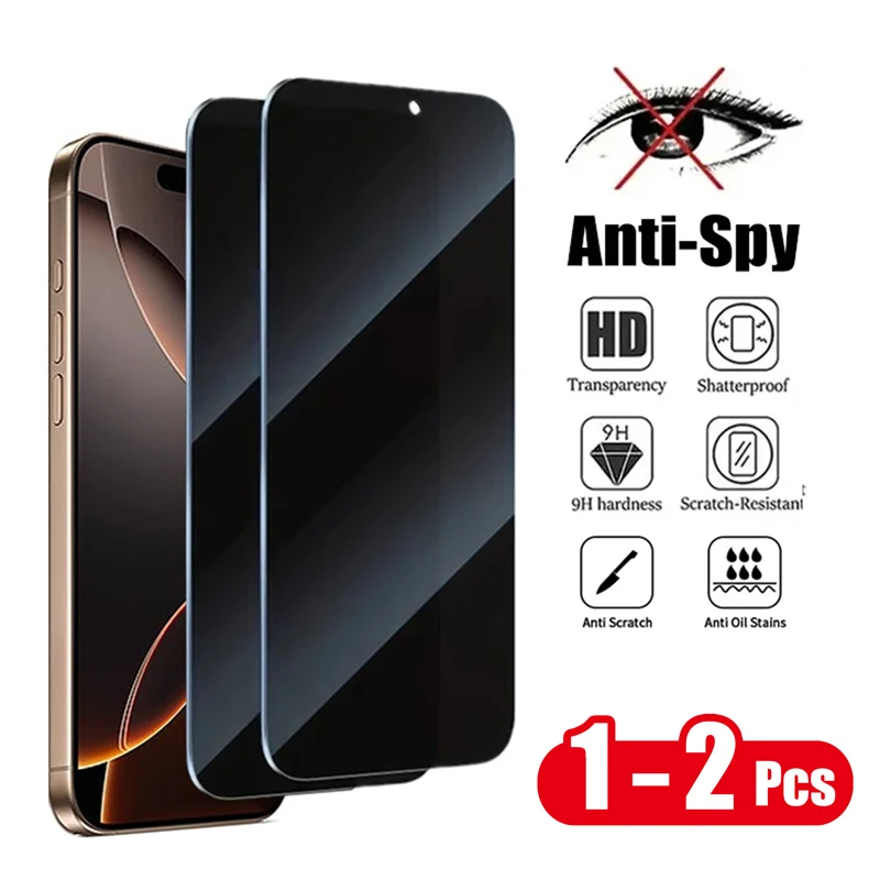 

1-2Pcs HD Privacy Tempered Glass For iPhone 16 16e 13 11 12 14 Pro Max Plus Anti-Spy Screen Protector For iPhone 15 XR X XS MAX
