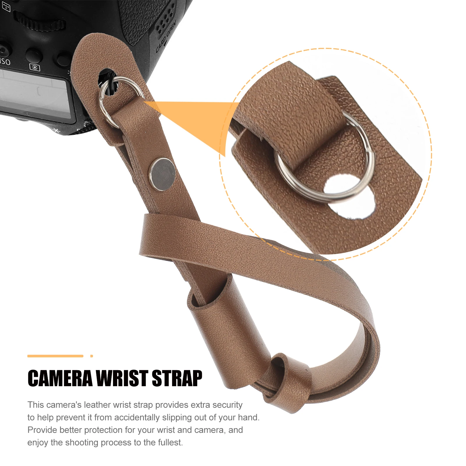 

2pcs Camera Wrist For Digital Cameras Cowhide Hand Strap Easy Install Durable Comfortable Wristband Cameras Safety Strap