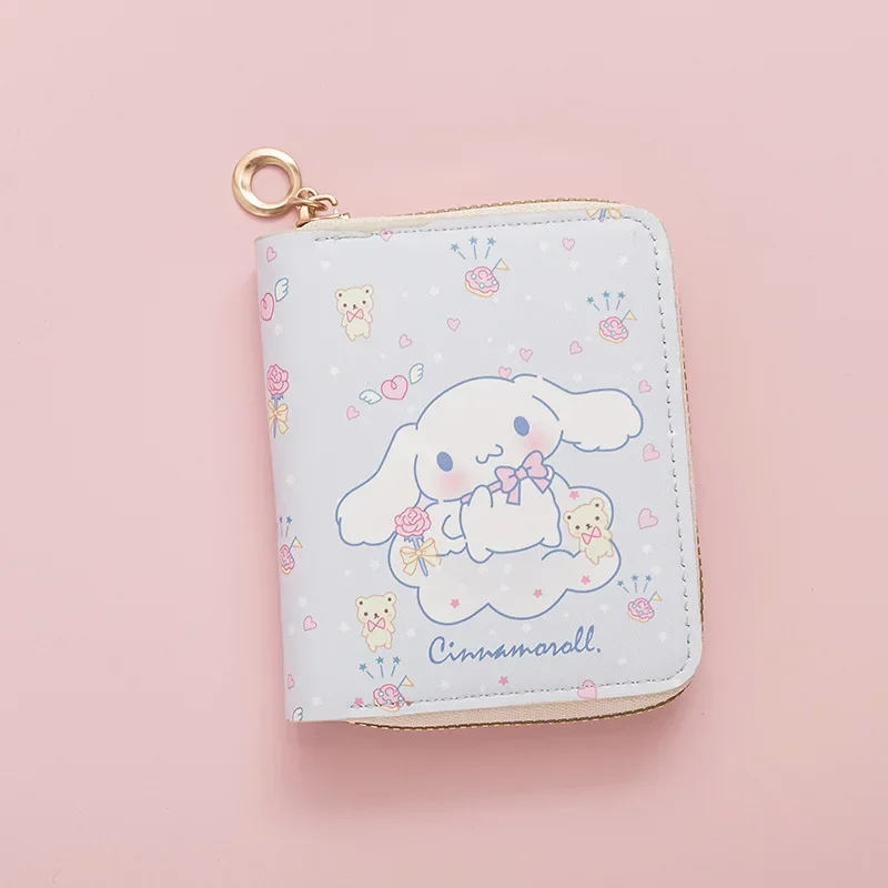 Cartoon Sanrio Cinnamoroll Mode Kleine Vers Gedrukte Portemonnee Cartoon Anime Meisje Korte Rits Nul Portemonnee Verjaardagscadeau Speelgoed