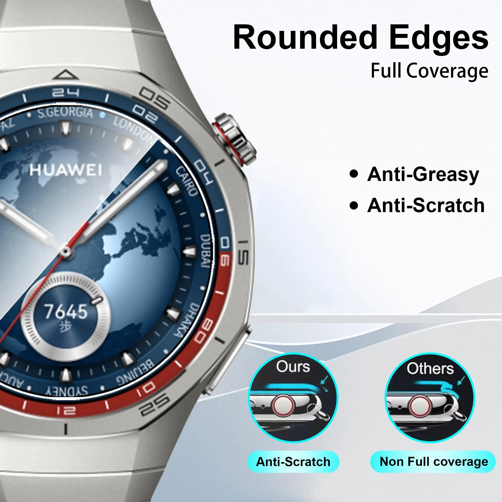 2.5D กระจกนิรภัยป้องกันหน้าจอสําหรับ Huawei Watch GT 5 / GT5 Pro 46 มม.42 มม.41 มม.ป้องกันรอยขีดข่วนฟิล์มอุปกรณ์เสริม