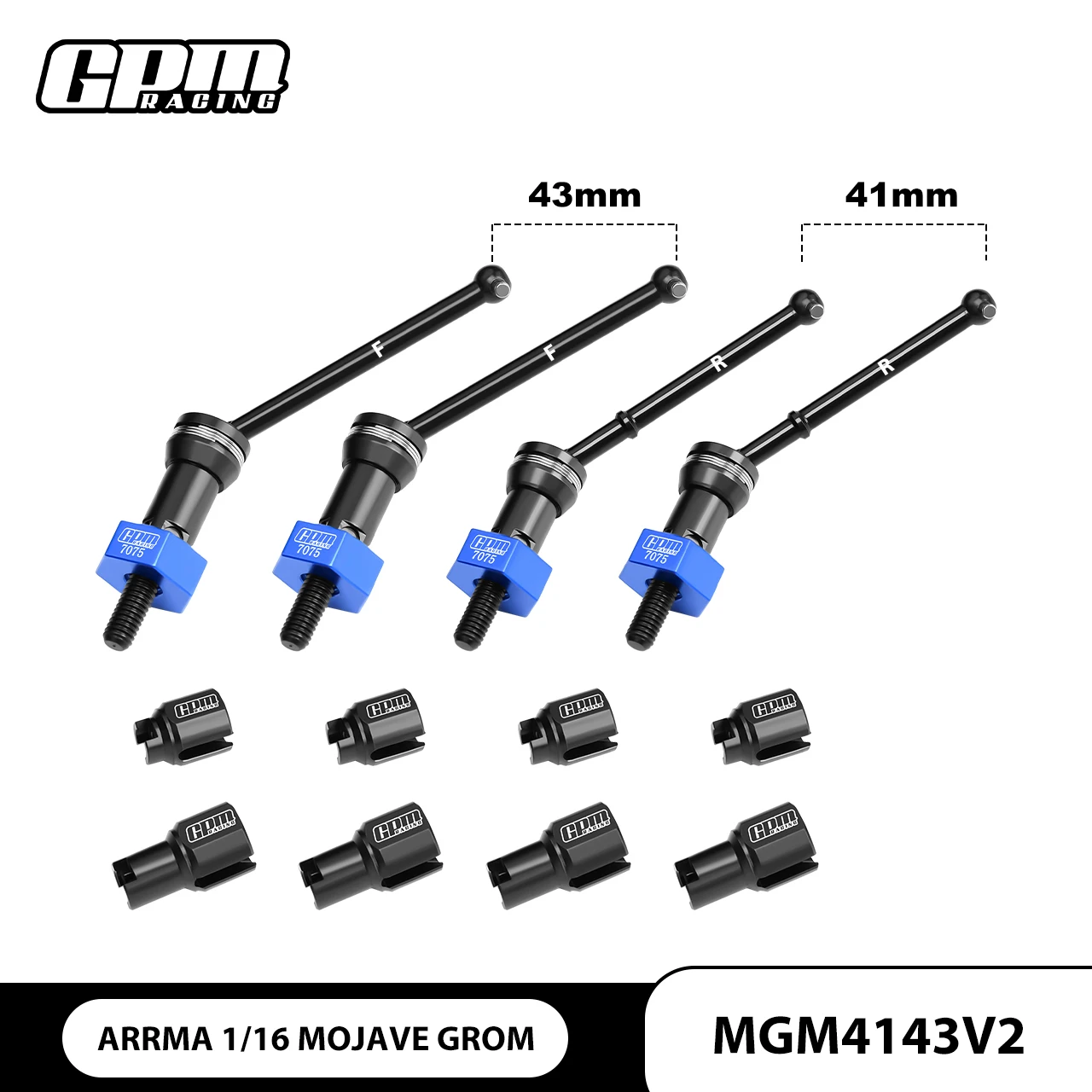 GPM 4140 Steel CVD Drive Shafts kit Pin Thick 2mm ARRMA 1/16 Mojave Grom