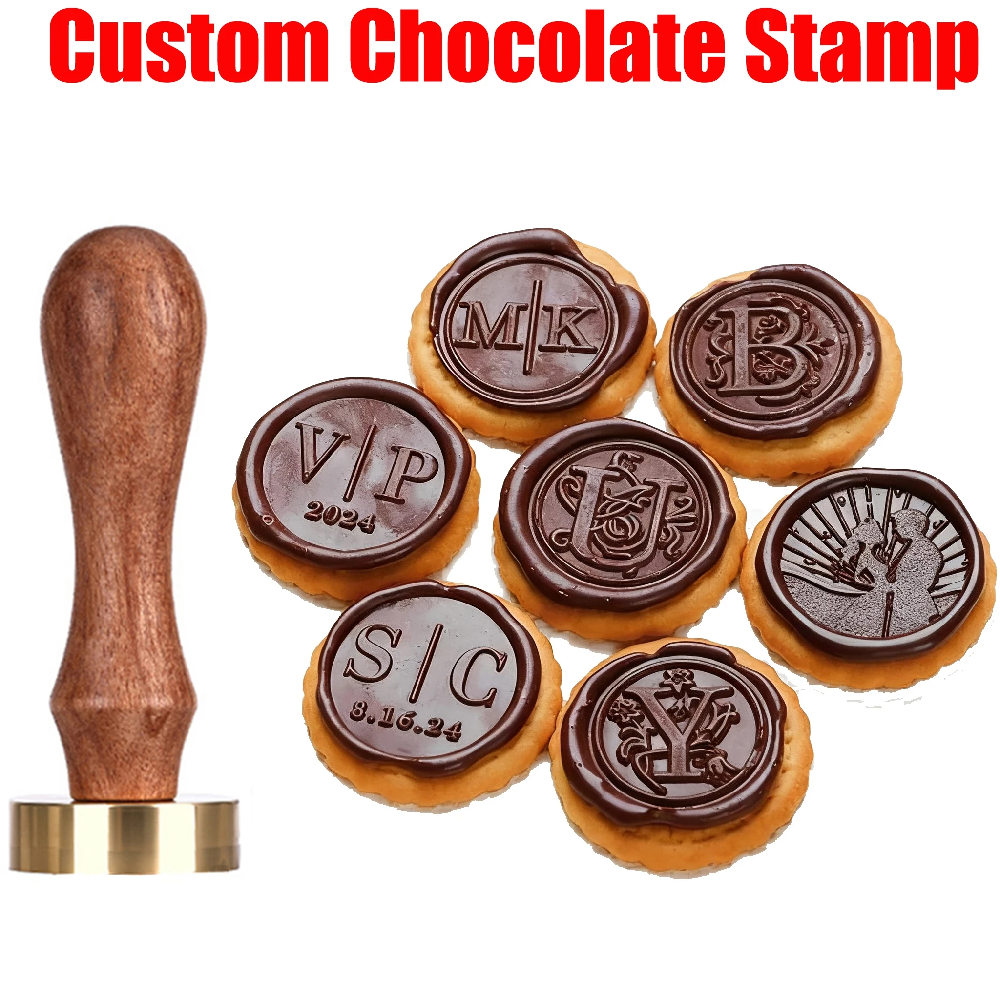 

Personalized Chocolate Stamp Customization Logo Design Stamps Sealing Wax Stamp for Wedding Christmas Birthday Gift Making Mold