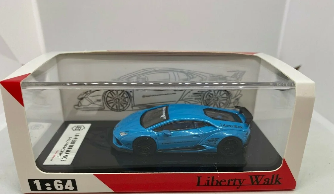 JKM MODEL 1/64  LB Huracan LP610-4 blue Collect die-casting alloy car model ornaments