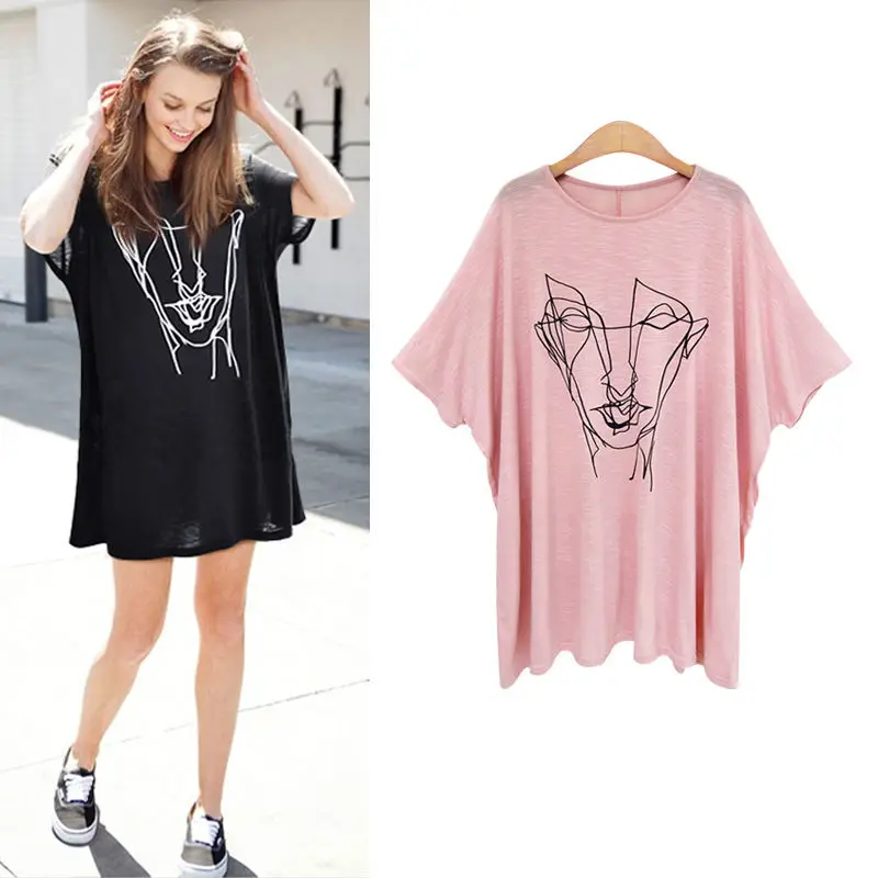 Plus Size 6XL 130KG Summer T Shirt Women Batwing Sleeve O Neck Pullovers  Tees Felmale Oversozed Tops