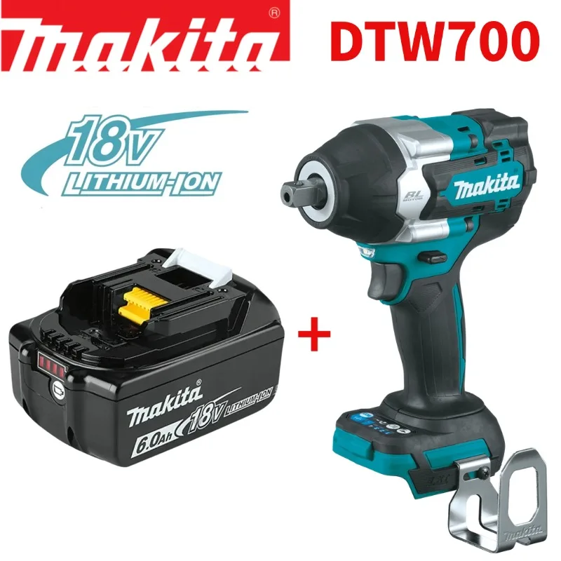 Makita DTW700 18V Bürstenloser Schlagschrauber 1000Nm Kabelloser Elektrischer Drehmomentschrauber mit Variabler Geschwindigkeit, Auslöser und Auto-Stopp-Funktion für Maschineninstallation und