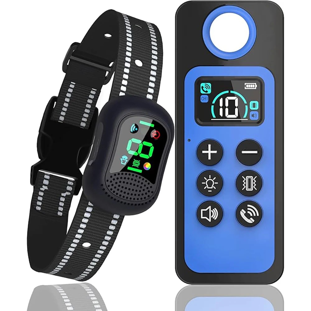 4900FT Dog Training Collar, IP67 Waterproof Rechargeable Dog Collar with 4 Training Modes & Remote Voice‑Call for All Dog Sizes