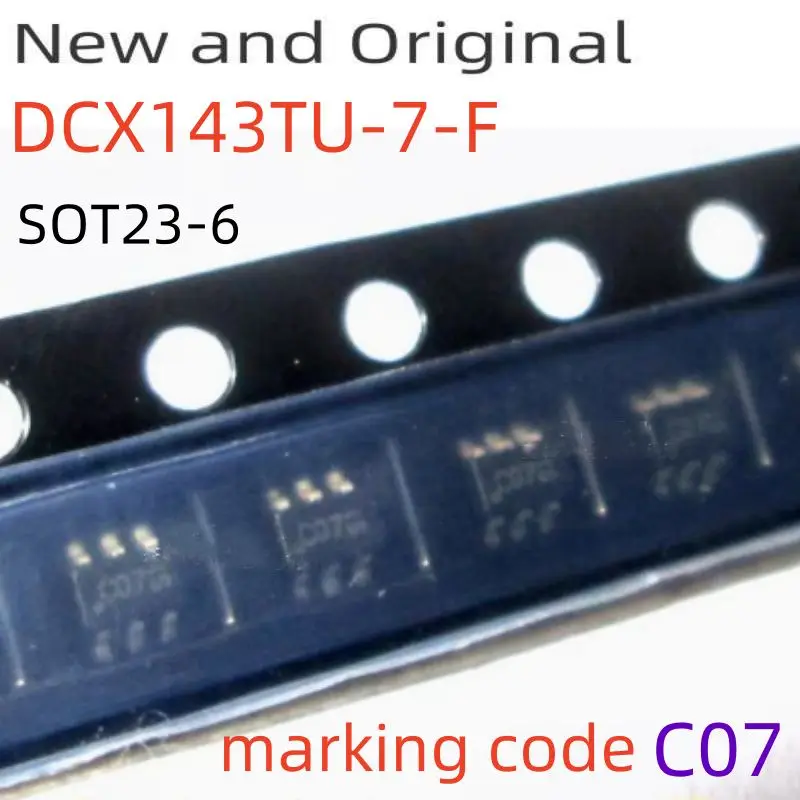 New and Original DCX143TU DCX143TU-7 DCX143TU-7-F SOT363 SMALL SIGNAL COMPLEMENTARY PRE-BIASED DUAL TRANSISTOR marking code C07