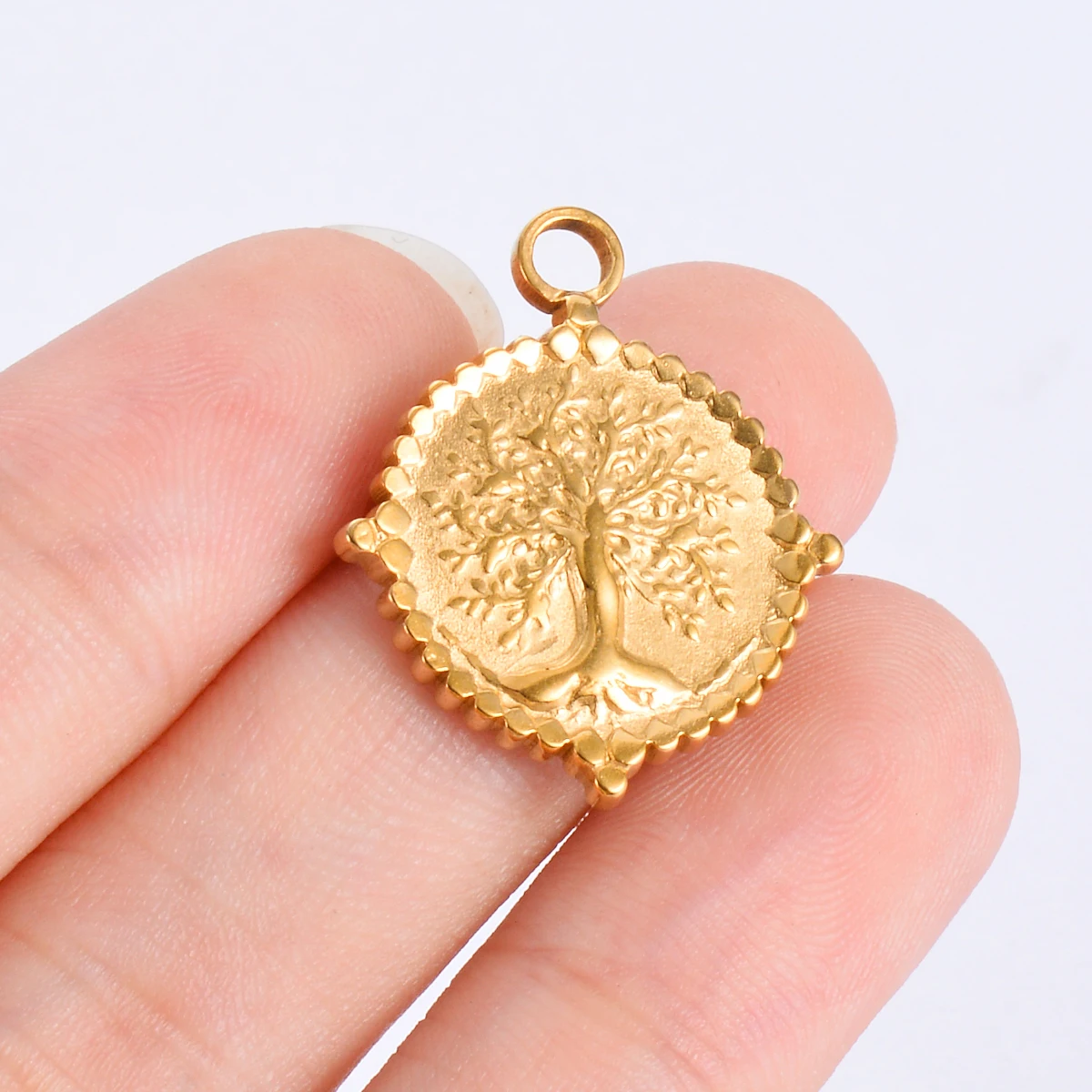 5 ชิ้น/ล็อตสแตนเลส Tree of Life Charms จี้สําหรับทําสร้อยคอต่างหูอุปกรณ์ DIY เครื่องประดับทําด้วยมือ