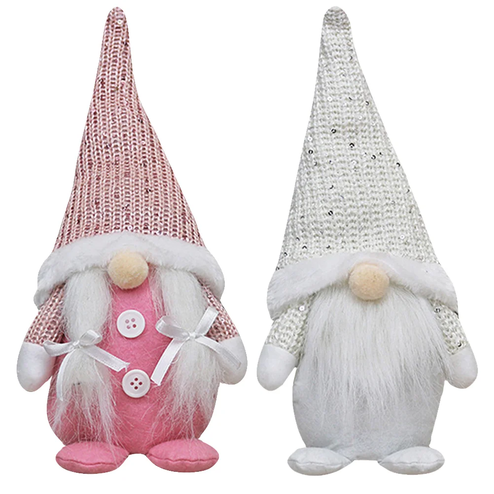 

2 Pcs Outdoor Christmas Decorations Swedish Window Large Faceless Santa Gnome Gift Elder