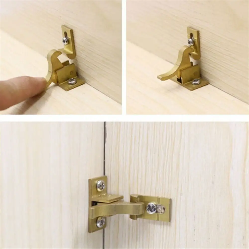 1 Set Bird Latch Lock Door Elbow Buckle Brass Door Catch Retro Automatic Window Hooks Low Noise Latch Lock Home Cabinet Window