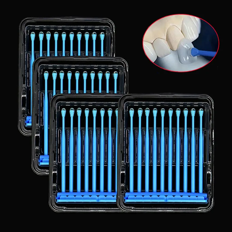 10/20Pcs Disposable Dental Tooth Crown Porcelain Veneer Bonding Rods Micro Brush Stick Adhesive Tip Dental Materials