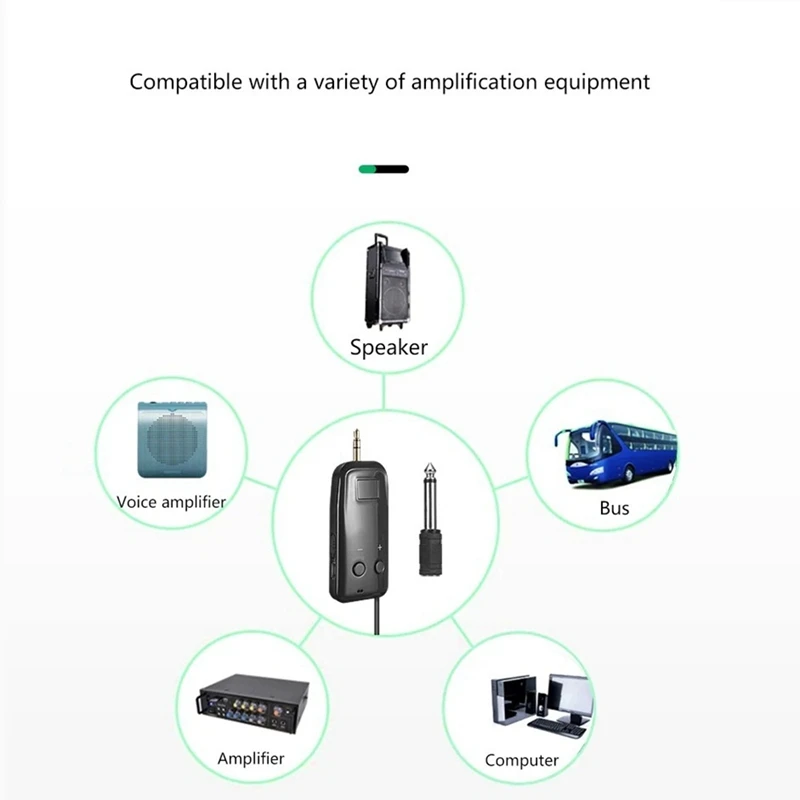 Microphone Lavalier sans fil monté sur la tête, émetteur et récepteur pour amplificateur, haut-parleur vocal, fuchsia, guide touristique, 2.4G