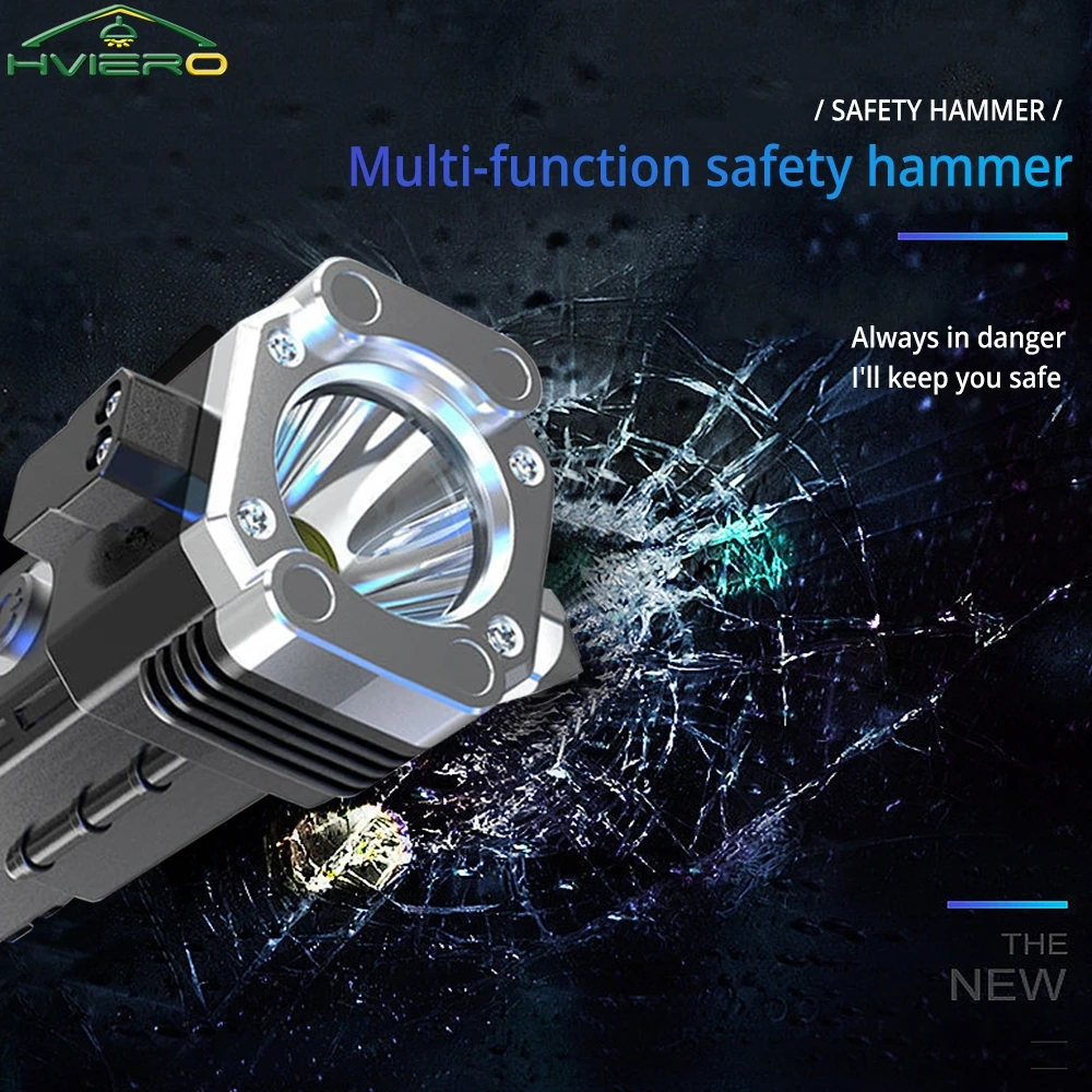 

Outdoor Work Lamp USB Multi Flashlight Functional Rechargeable Treasure Emergency Window Breaking Escape On-board Ultra Bright