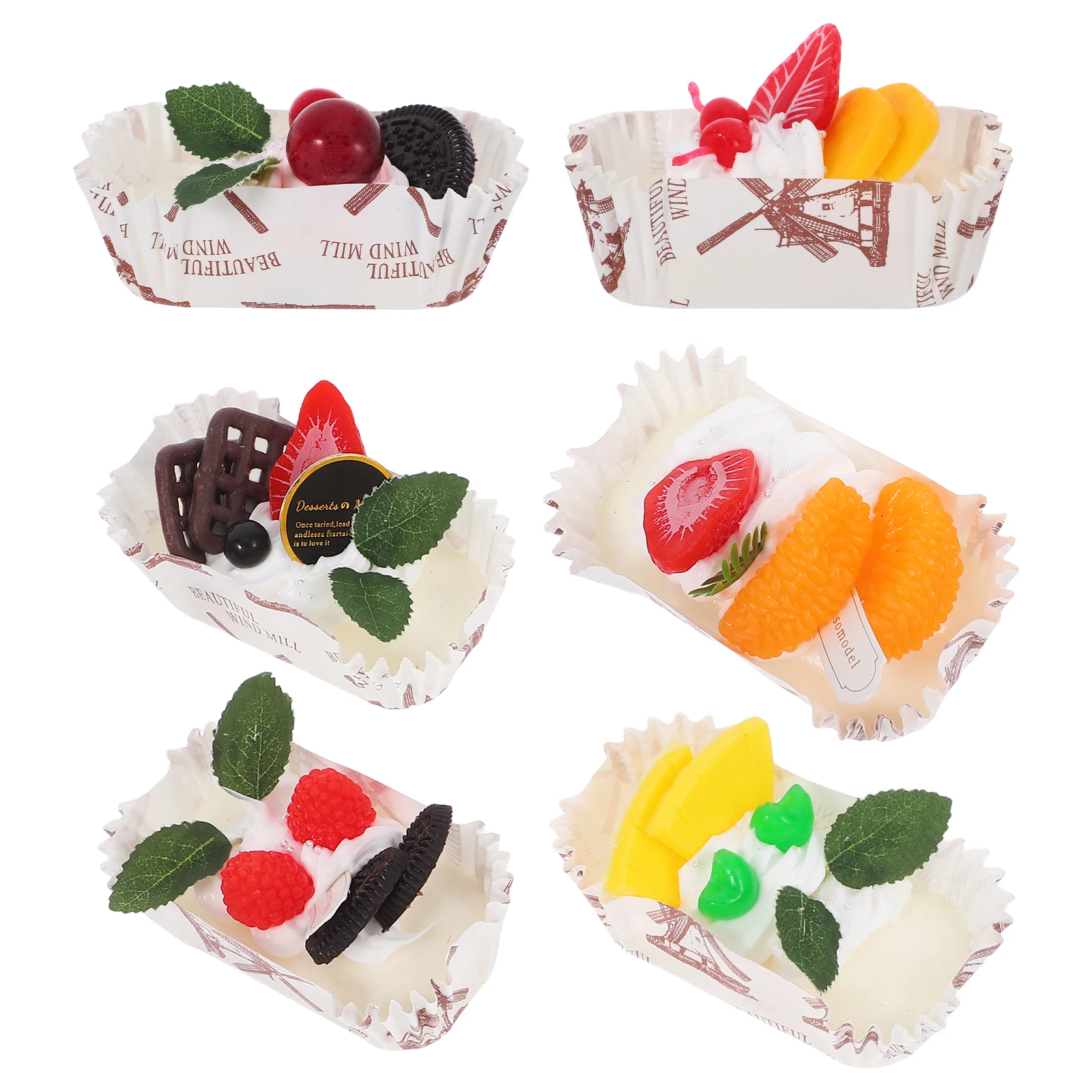 

6 Pcs Magnet Sticker Bakery Bakery Fridge Magnets Food Pretend Display Bake Fridge Kitchen Novelty Toy Dessert