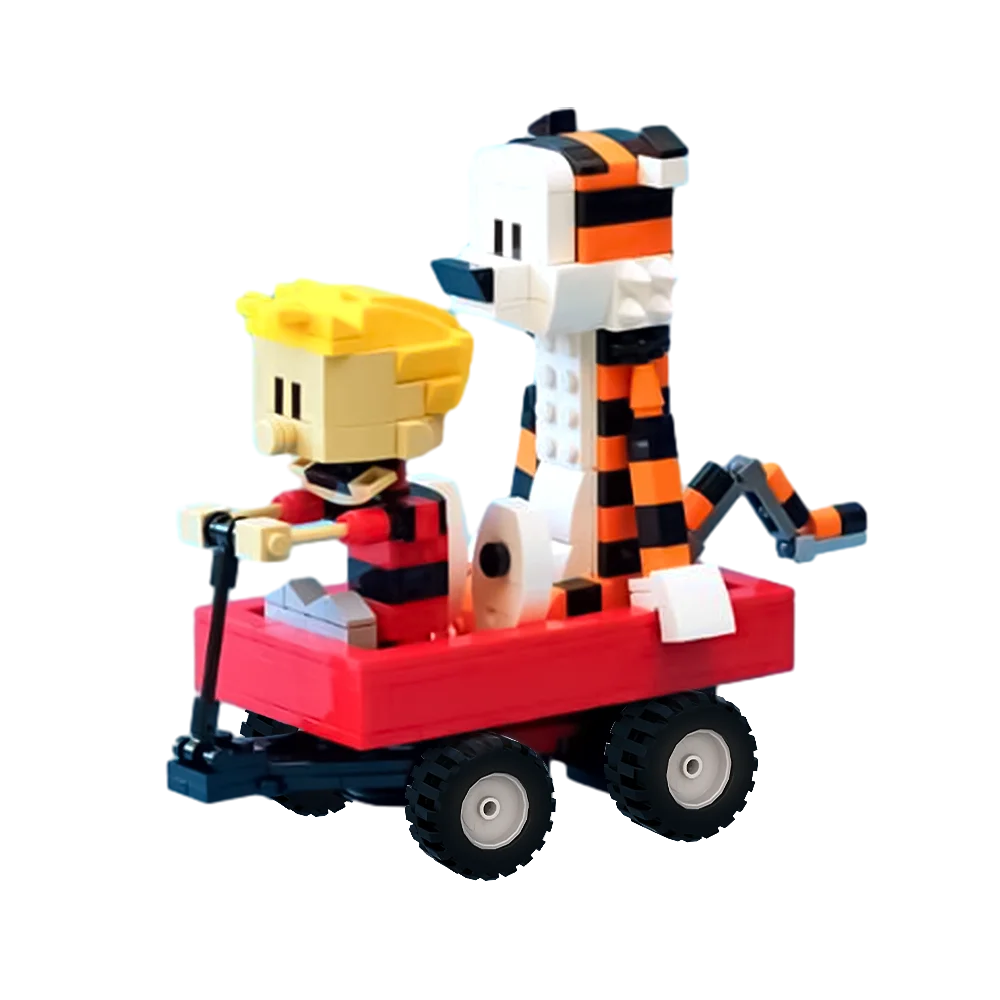 Moc-bloques de construcción calvinados y Hobbes, juego de bloques de construcción de cómics clásicos, figuras de tiro, juegos de ladrillos de Tigre,