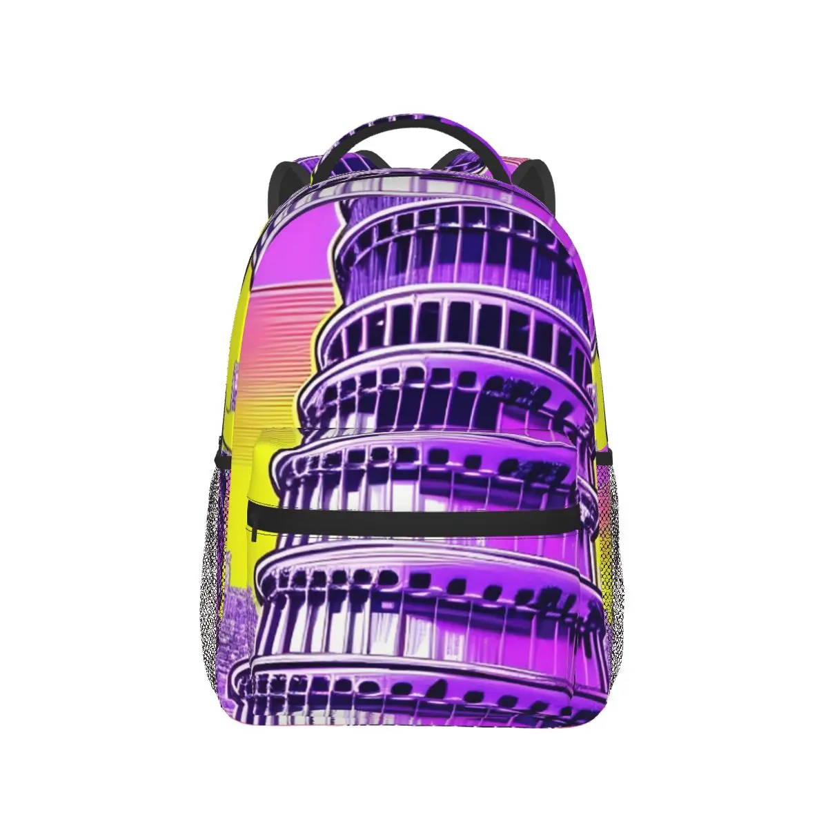 

Multicolor Aesthetic Pisa Tower Backpack Hot Sale Daypack Large Capacity Children BookBag School Bag Shoulder Bags for Men Women