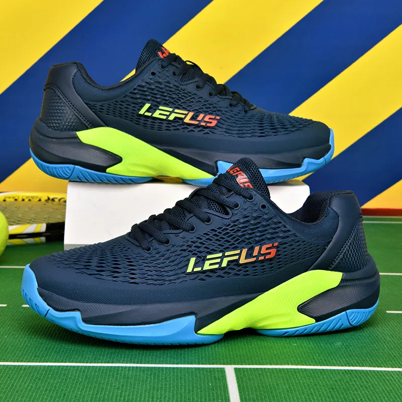 

Outdoor Men‘s Badminton Sneakers Women Breathable Mesh Tennis Athletic Shoes Lace-up Gym Sneakers Non-slip Sports Training Shoes