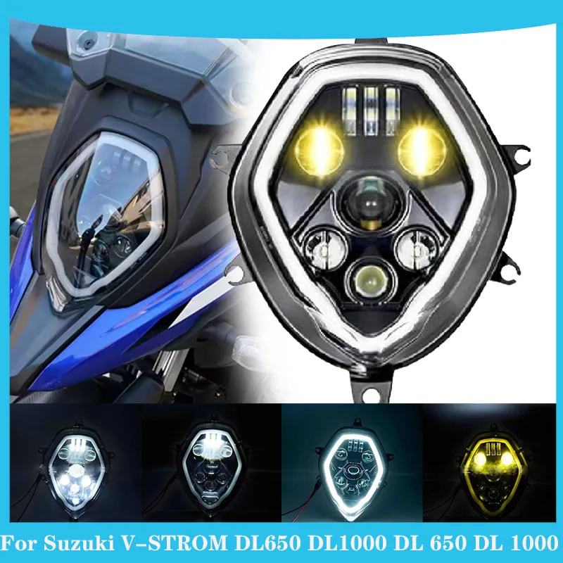 Одобренная черная светодиодная фара с ореолом для Suzuki V-STROM 650 V-STROM 1000 DL 1000 DL 650 DL1000 DL650