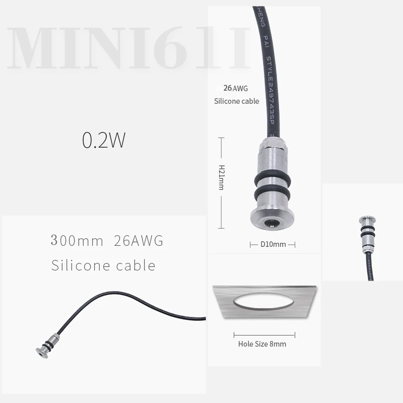 Mini diodo emissor de luz 12v 0.5w luz da plataforma recessed ao ar livre led ponto ip68 à prova dip68 água luz passo jardim caminho estrela