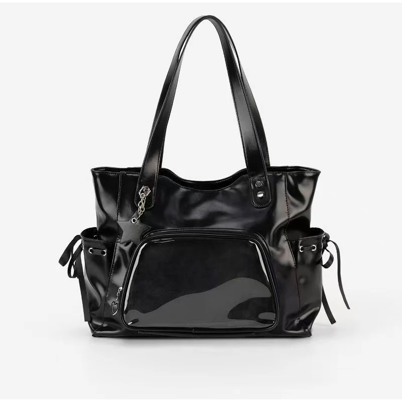 

Модная сумка Y2K Ita Bag с несколькими карманами, прозрачная сумка-тоут, сумка для ноутбука, новая японская сумка через плечо из искусственной кожи, повседневная женская сумка