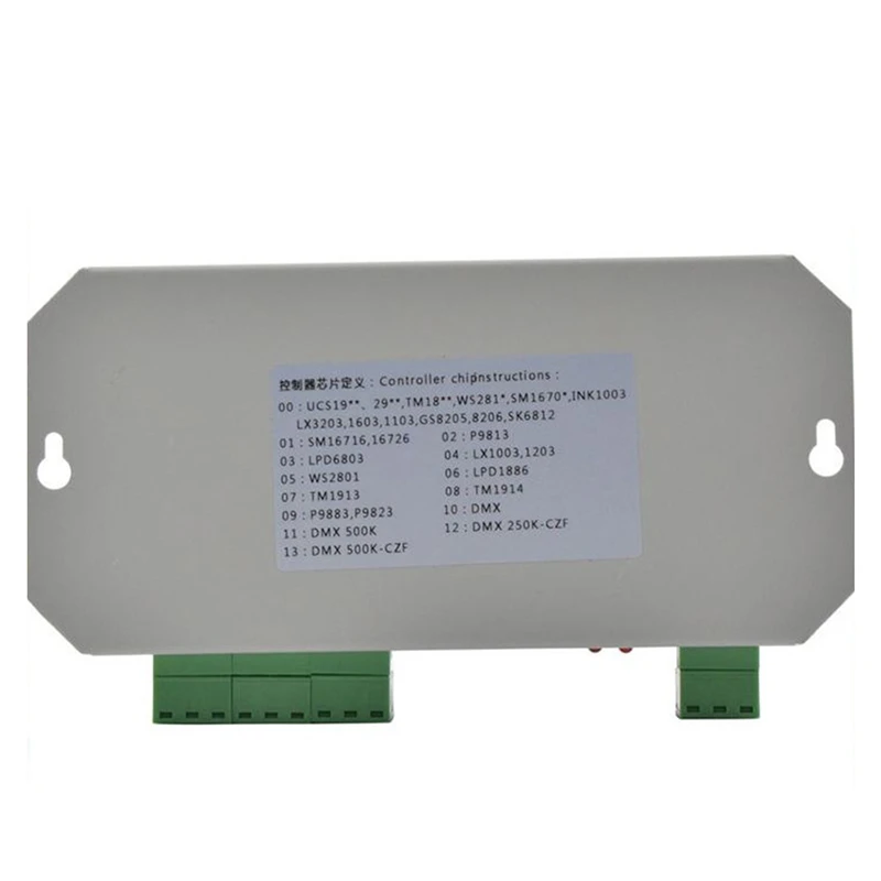 Controlador de píxeles de tira LED T1000S DMX 512 RGB, tarjeta SD WS2812B WS2811 6803 SK6812