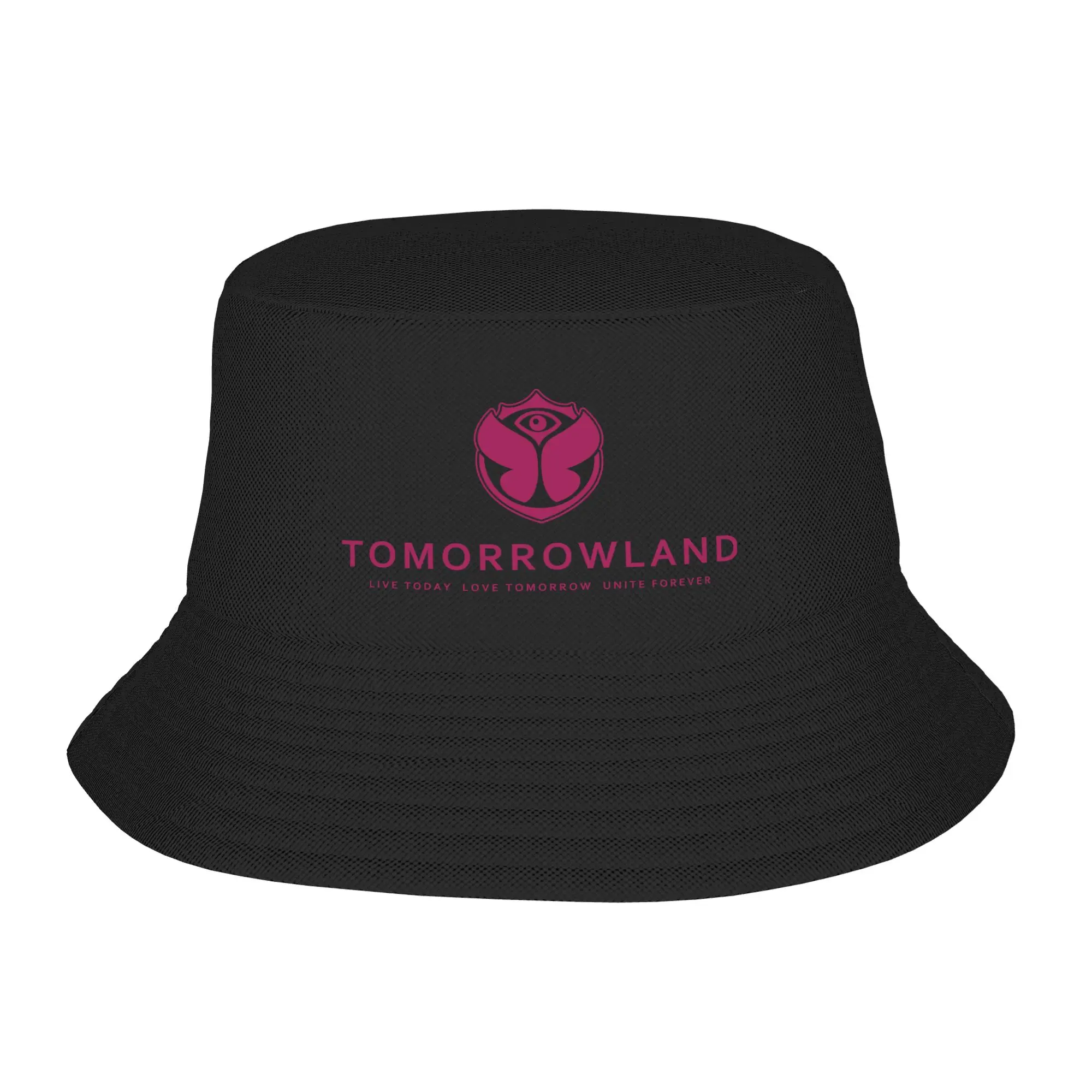 Custom Tomorrowland Bucket Hat for Men Women Print Belgian Electronic Dance Music Festival Summer Beach Sun Fishing Cap