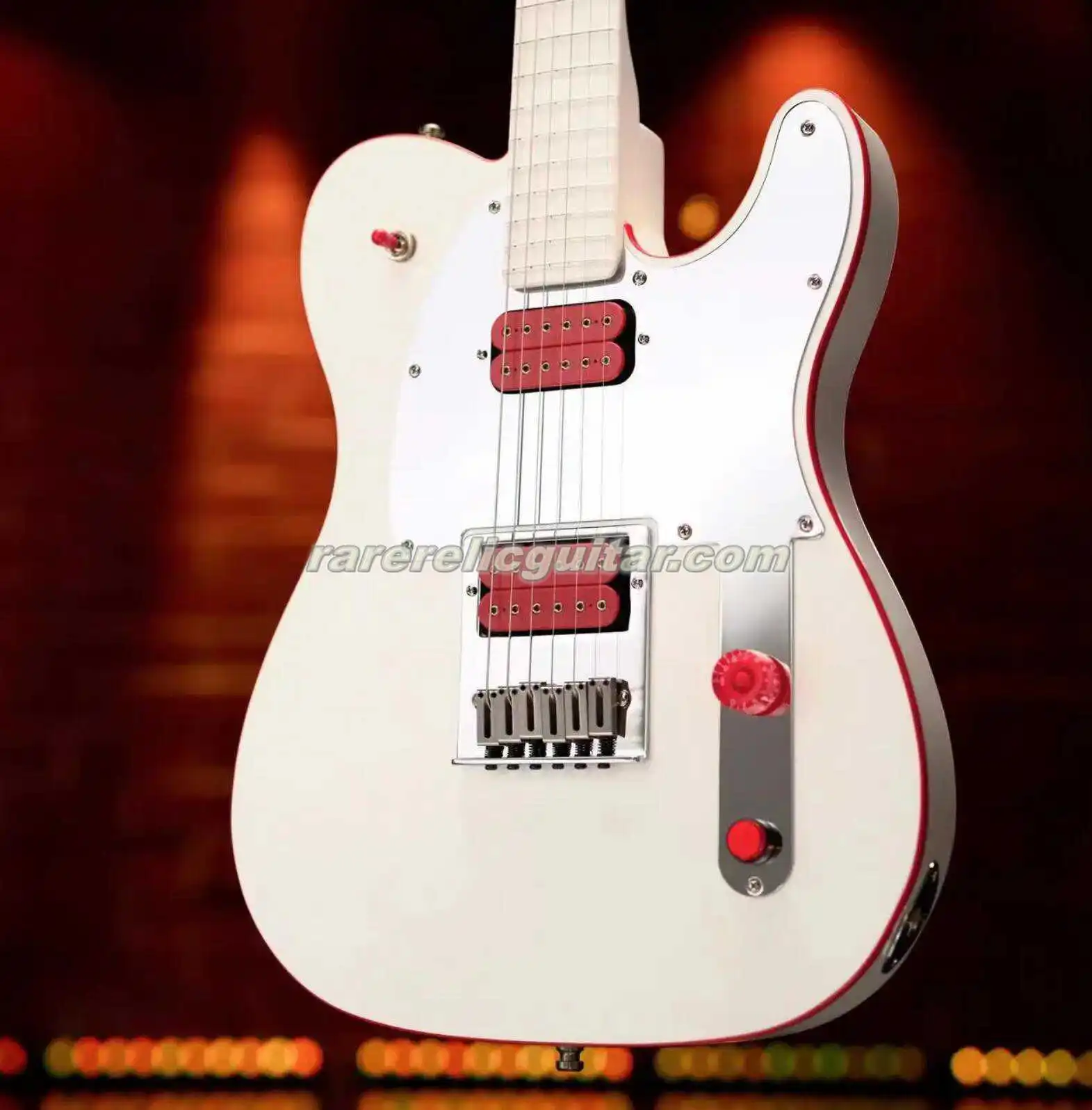 

In Stock Red Kill Switch John 5 Ghost Electric Guitar Arcade-Style Control Red Body Binding Red Pickups Mirror Pickguard