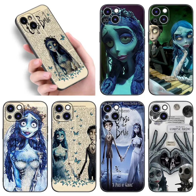 The Movie Corpse Bride Phone Case For Apple iPhone 12 13 Mini 11 14 15 Pro Max 7 8 Plus X XR XS SE 2020 2022 Black Silicone Case