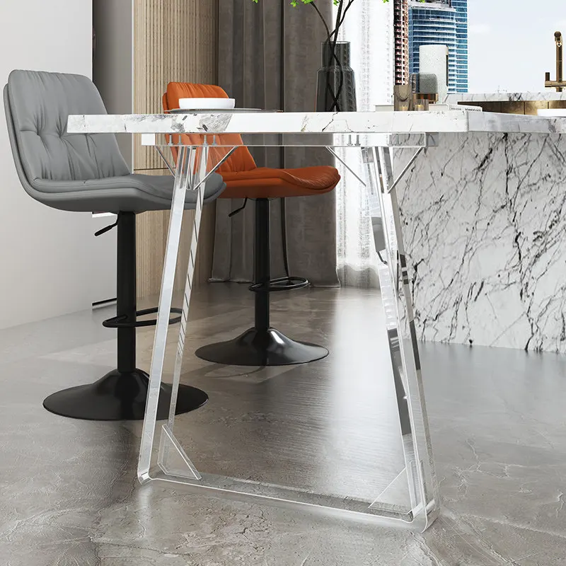

Stable Clear Acrylic Floating Table Leg Transparent Support for Vanity & Bar Single Side Auxiliary Foot Dining Island Bracket