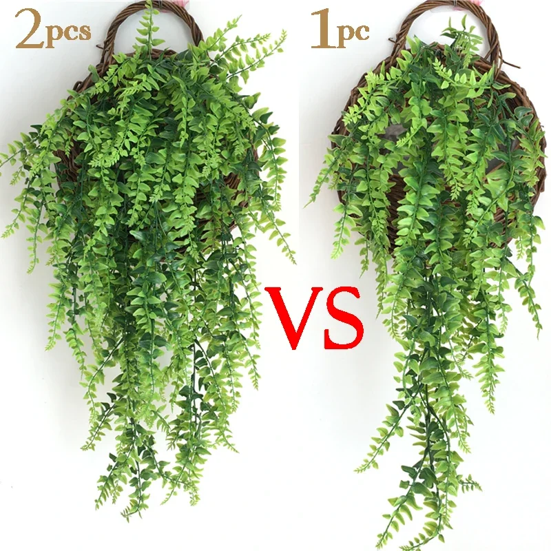 Artificial Plant Vines Wall Hanging Rattan Leaves Branches Fake Silk Ivy for Outdoor Garden Home Décor