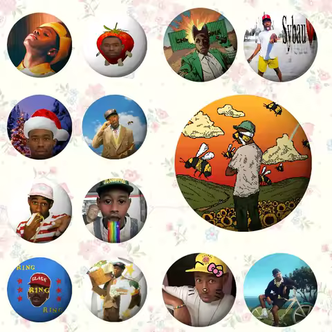 T-Tyler Funny The C-Creator Brooches Stylish Ornament Pins Exquisite Round Badge Bag Accessories Jewelry Gifts