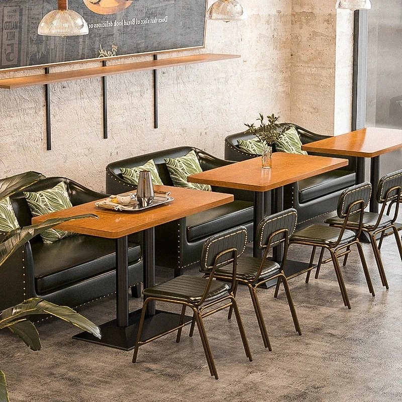& Modern High Quality Iron Restaurant Furniture Set for Hotels and Restaurants Wood Panel Application for Exterior and Bathroom