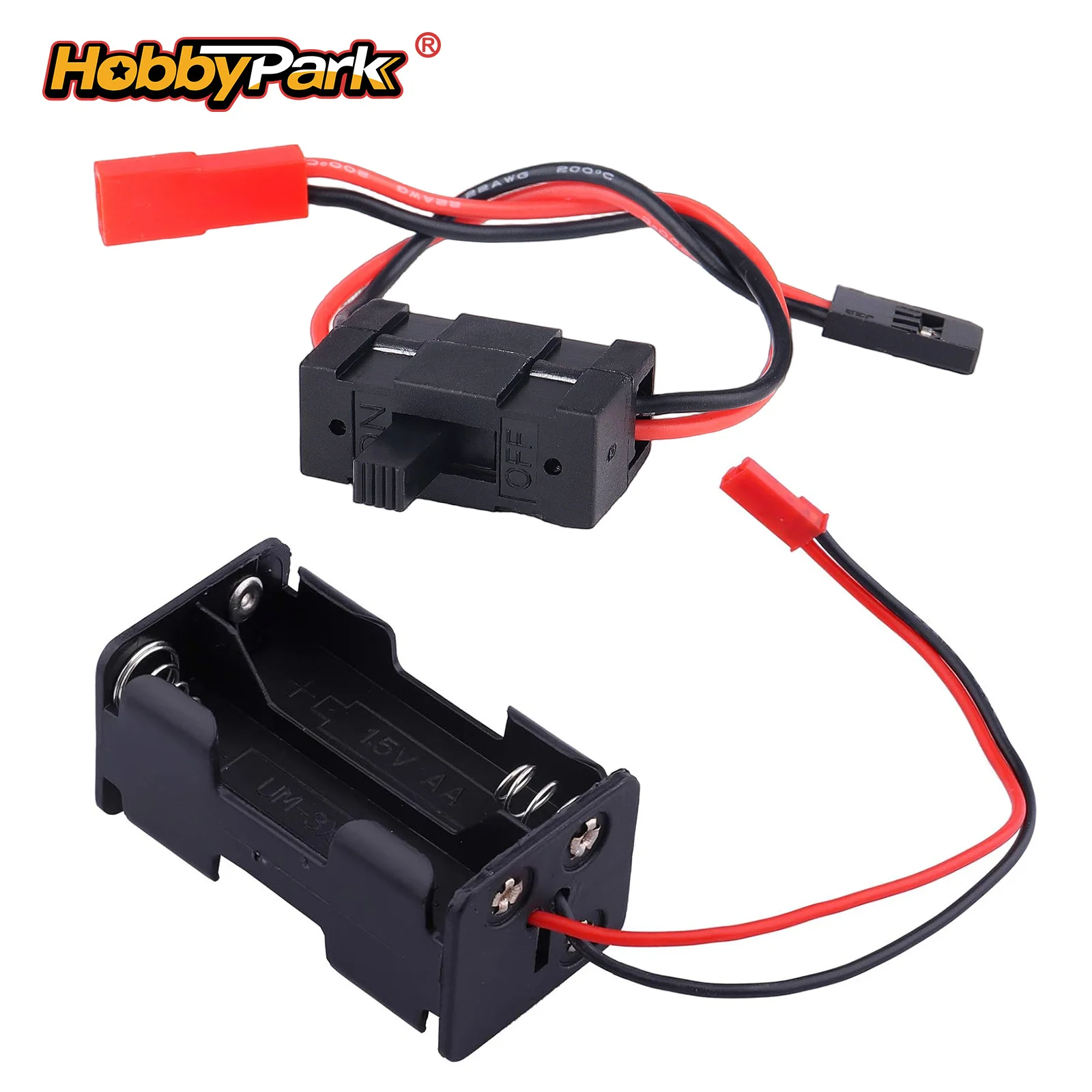 HobbyPark RC AA Battery Holder With On/Off Switches for Model Car Truck Boat Wiring Connection